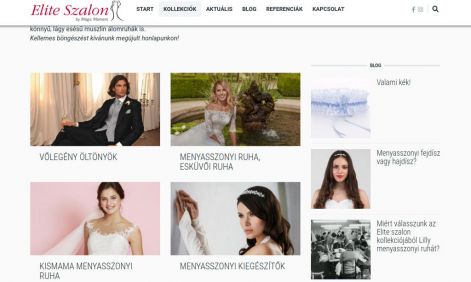 Az Elite Szalon esküvői ruhaszalon honlapja